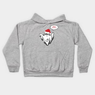 Merry Boomas Vector Design - Christmas Ghost Kids Hoodie